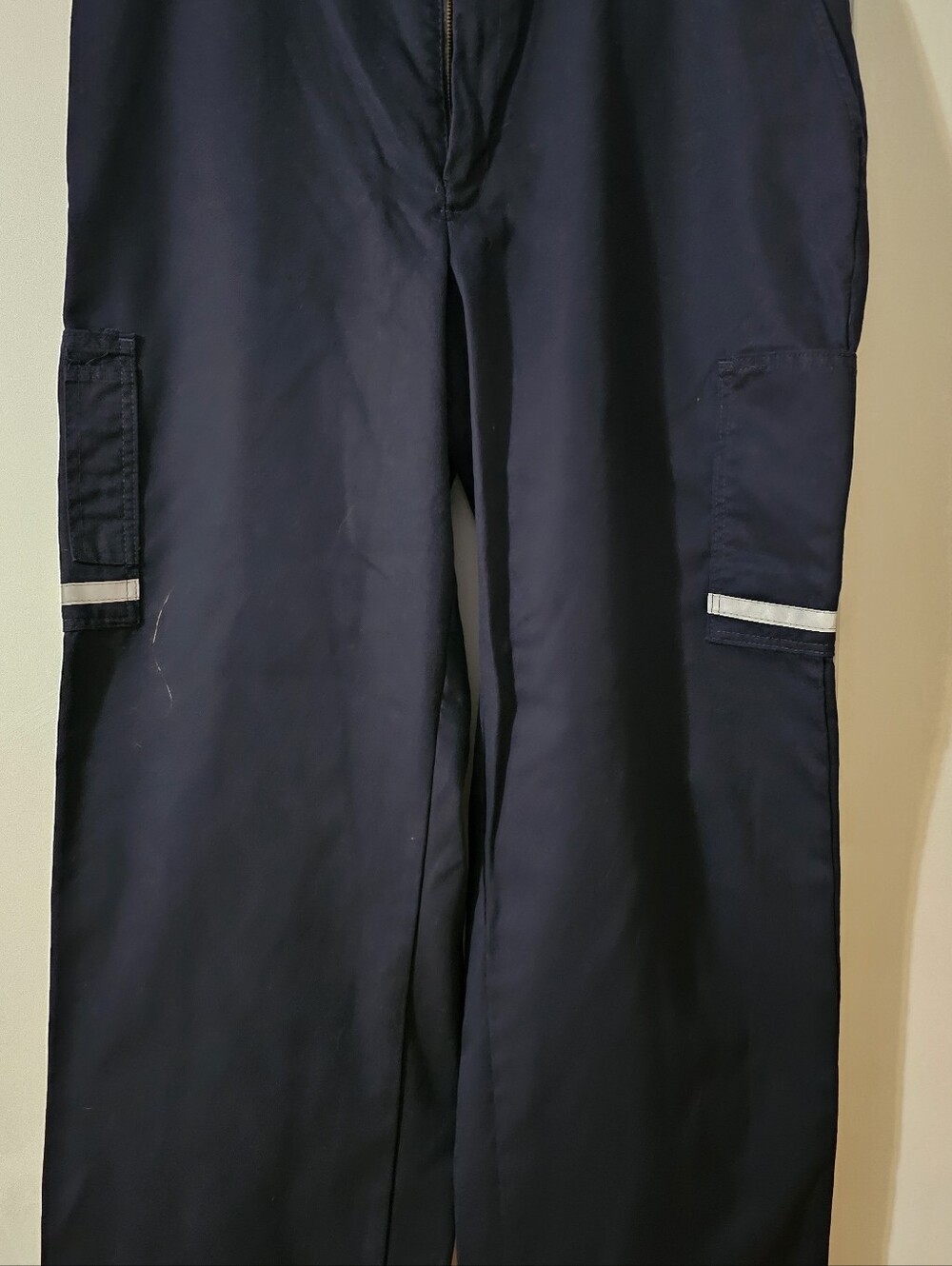 Men's Navy Cargo Pants with Reflective Trim 38X32